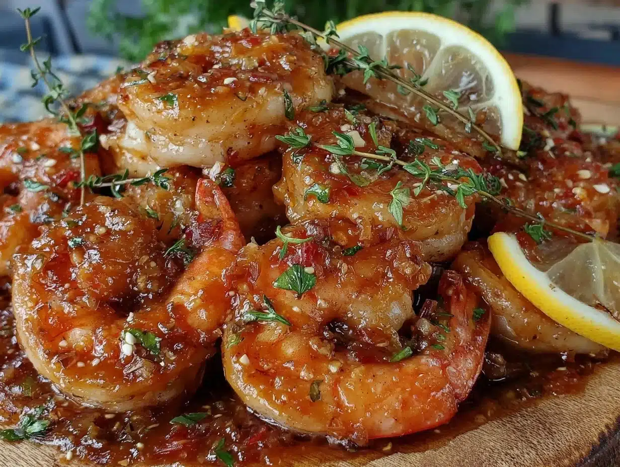 slow cooker lemon garlic shrimp - featured image