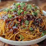slow cooker sesame ginger noodles - featured image