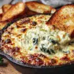 slow cooker spinach artichoke dip - featured image
