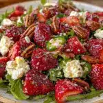spicy strawberry goat cheese salad - featured image