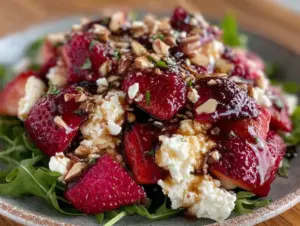 strawberry goat cheese salad - featured image