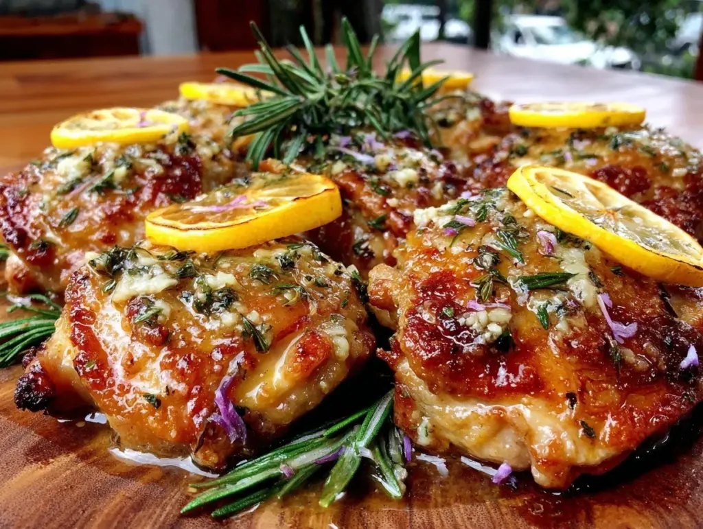 zesty lemon herb chicken thighs - featured image