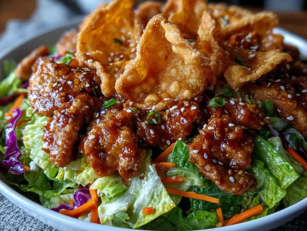 asian sesame chicken chopped salad - featured image