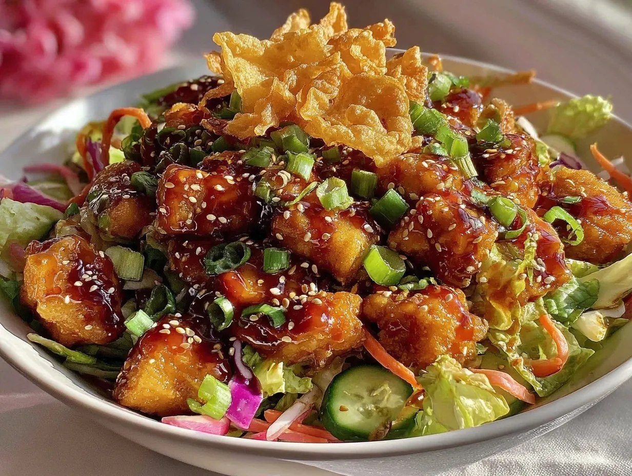 asian sesame chicken chopped salad preparation steps