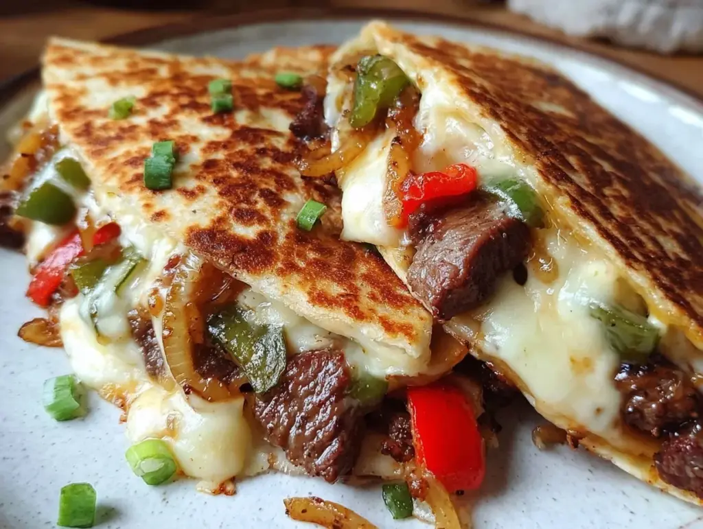 Blackstone Philly Cheesesteak Quesadillas - featured image