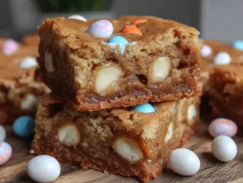 Chewy Robin Egg Malted Milk Ball Blondies - featured image