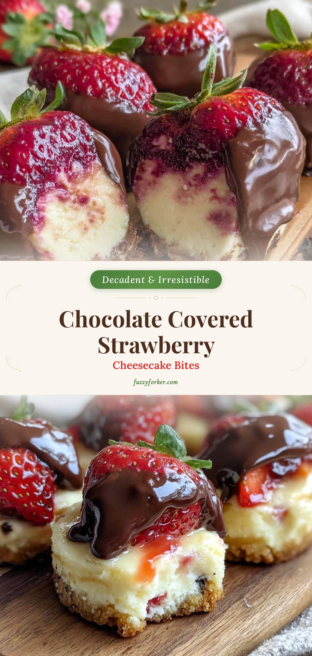 chocolate covered strawberry cheesecake bites recipe