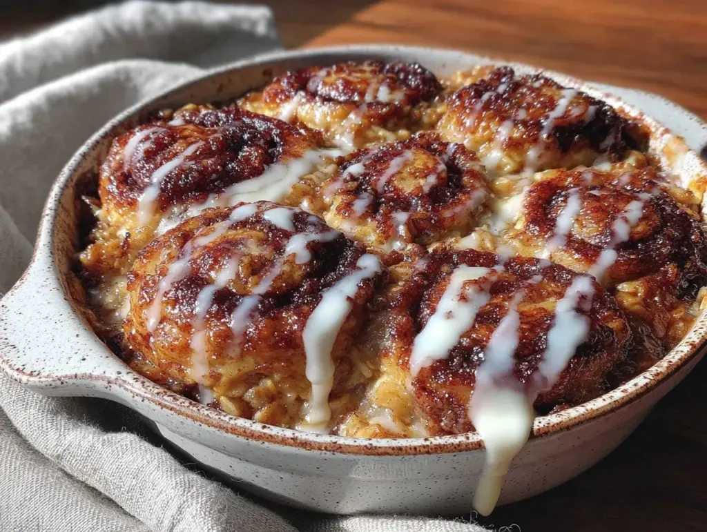 cozy cinnamon roll baked oats - featured image