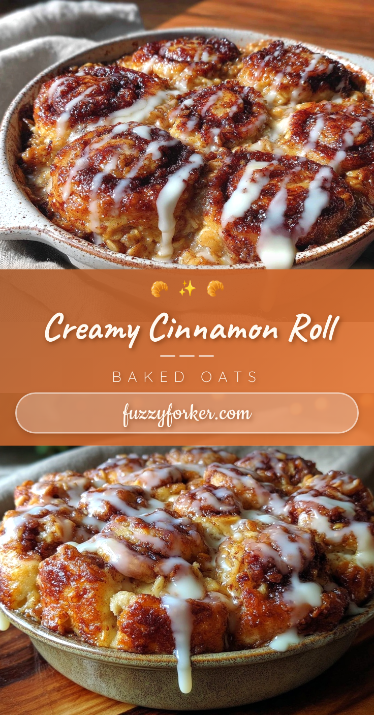 cozy cinnamon roll baked oats recipe