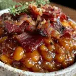 cozy crockpot baked beans - featured image