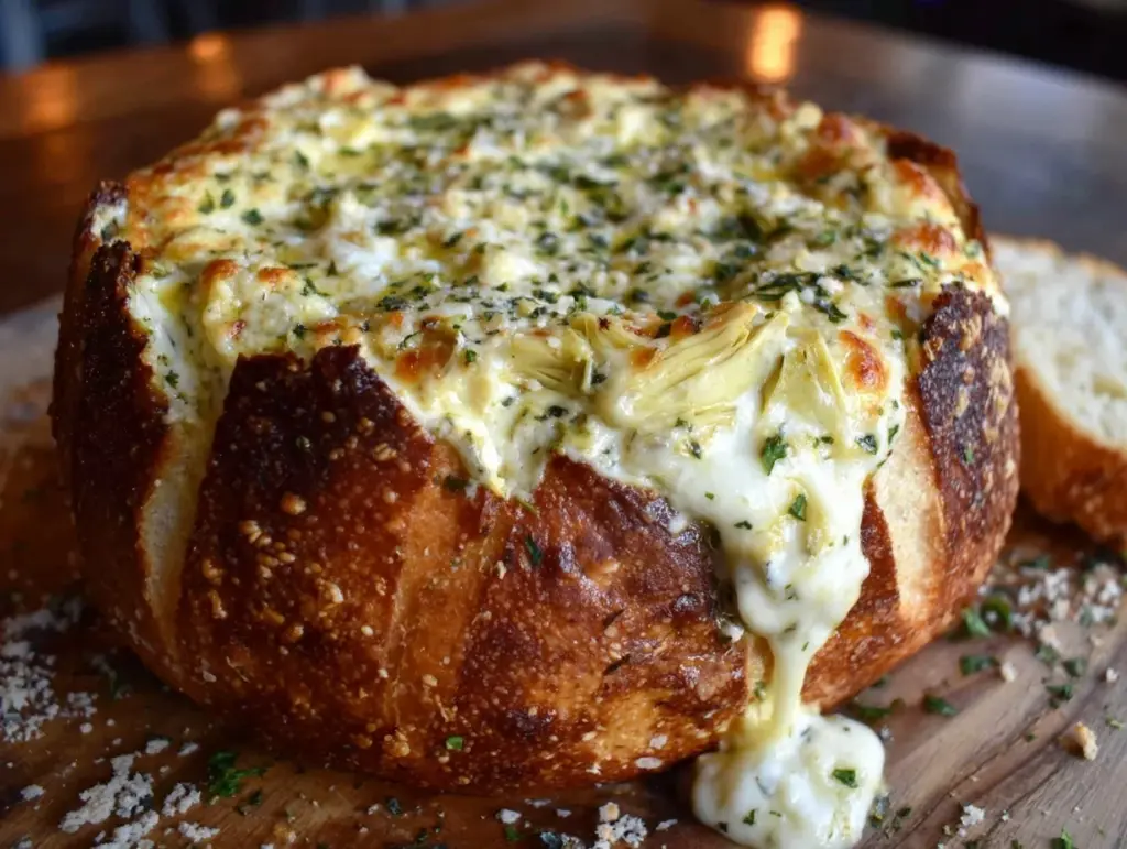 creamy baked spinach artichoke dip - featured image