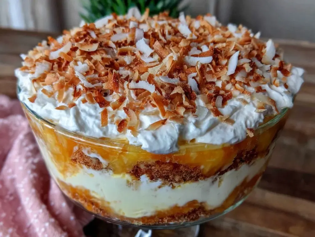creamy coconut cream pie trifle - featured image