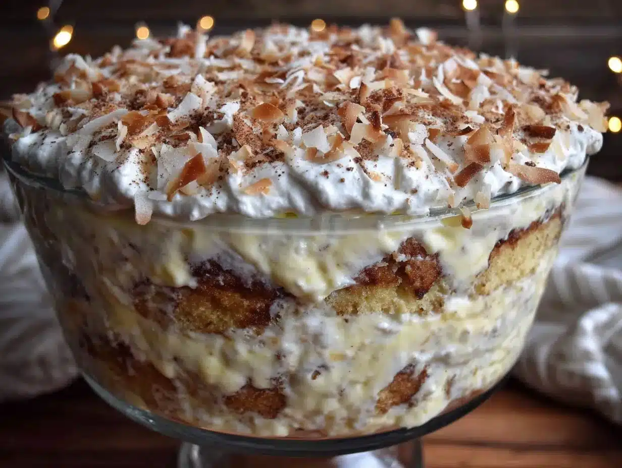 creamy coconut cream pie trifle preparation steps