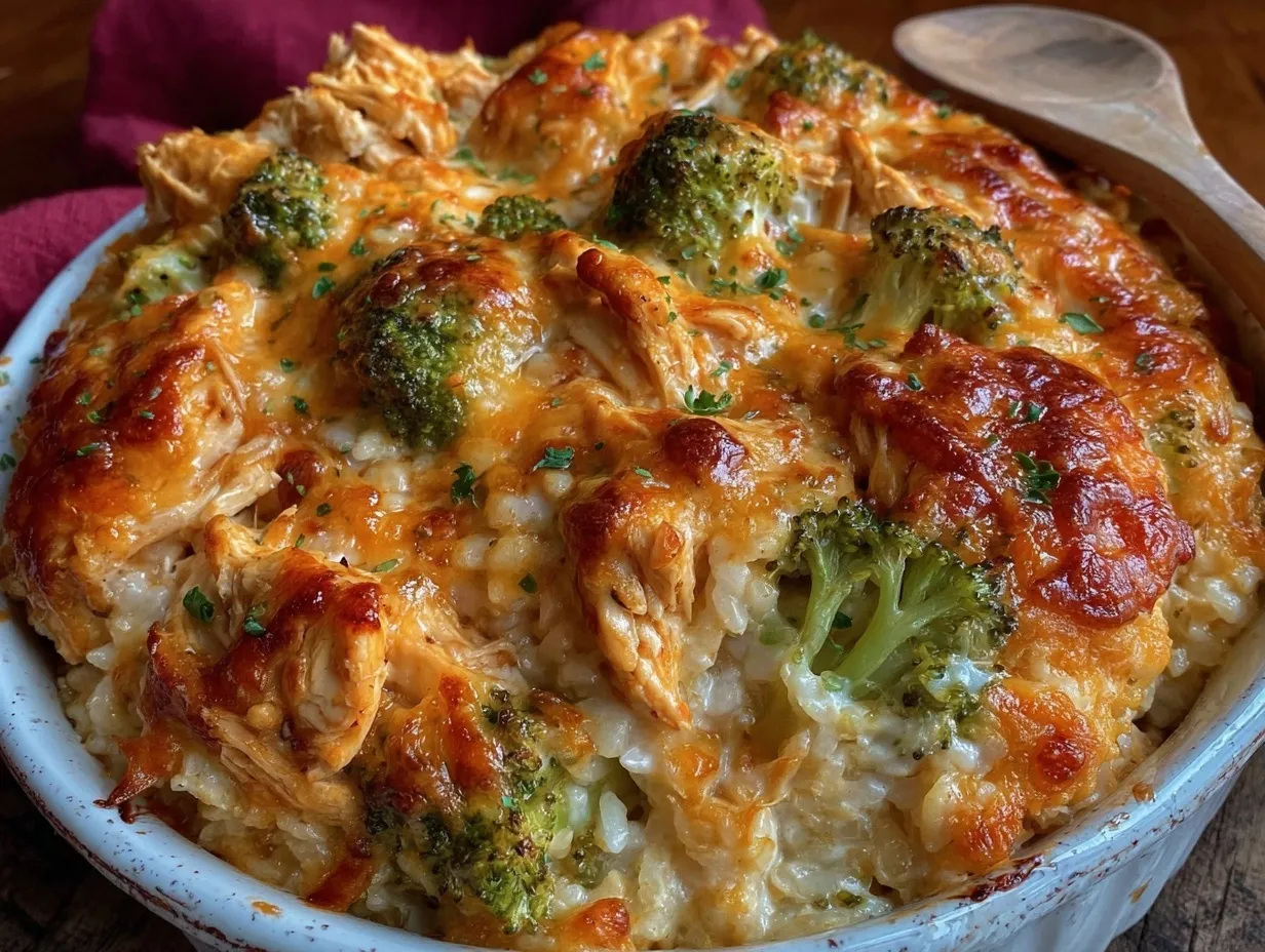 creamy crockpot chicken and broccoli cheddar casserole preparation steps