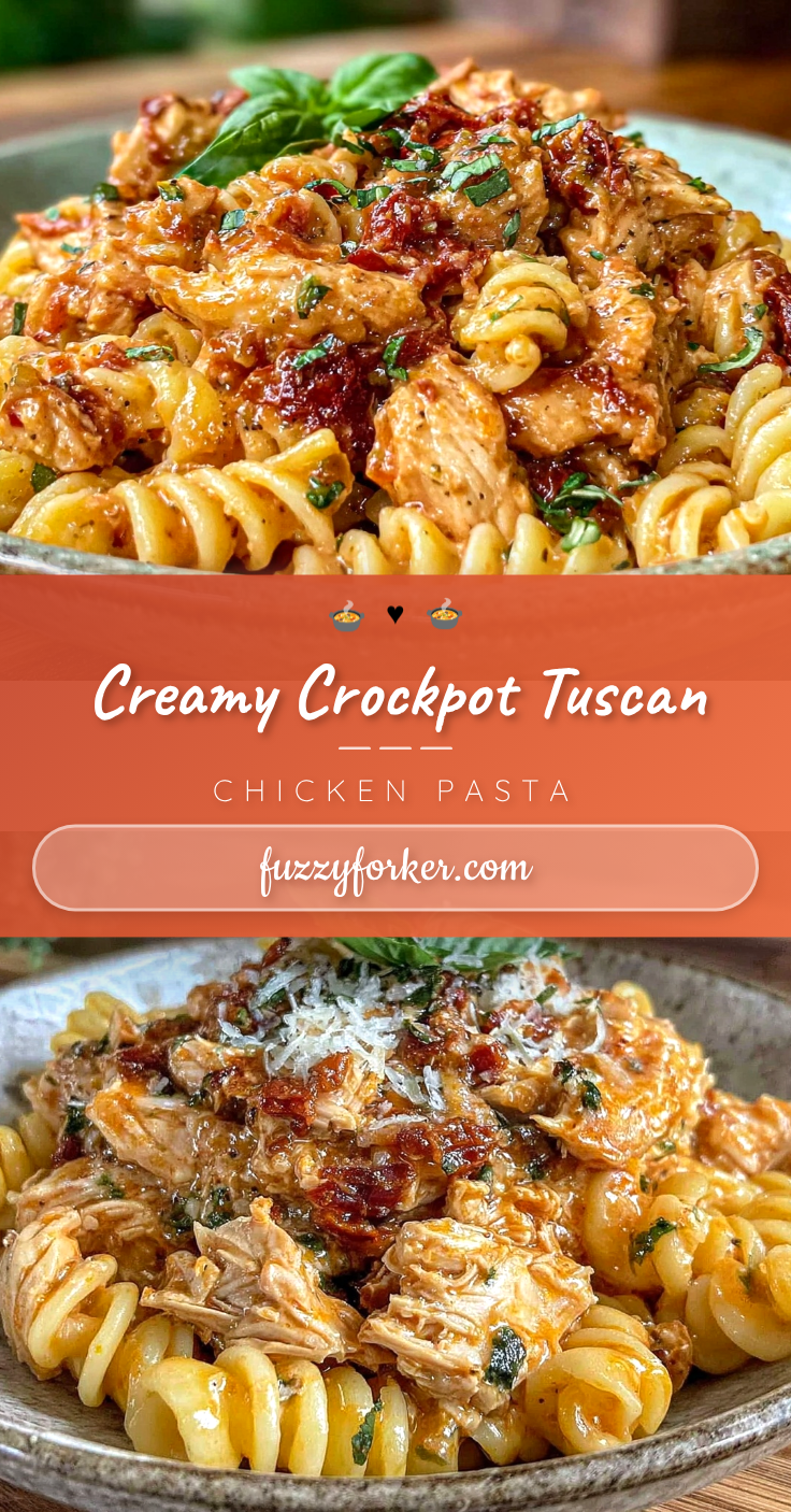 creamy crockpot tuscan chicken pasta recipe