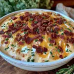 creamy slow cooker loaded baked potato soup - featured image