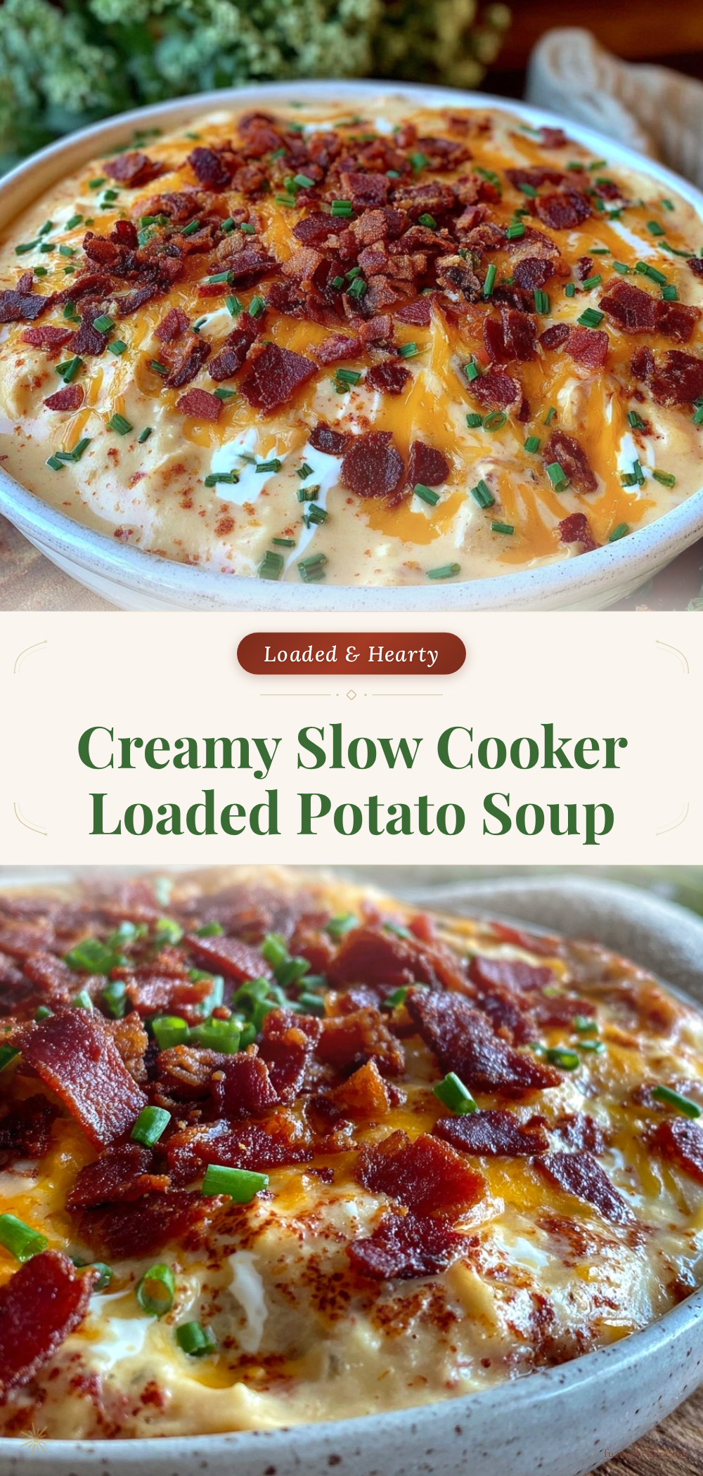 creamy slow cooker loaded baked potato soup recipe
