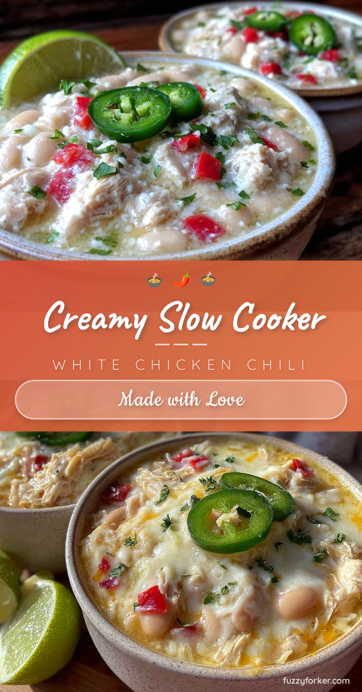 creamy slow cooker white chicken chili recipe