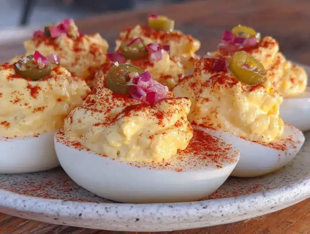 creamy southern deviled eggs - featured image