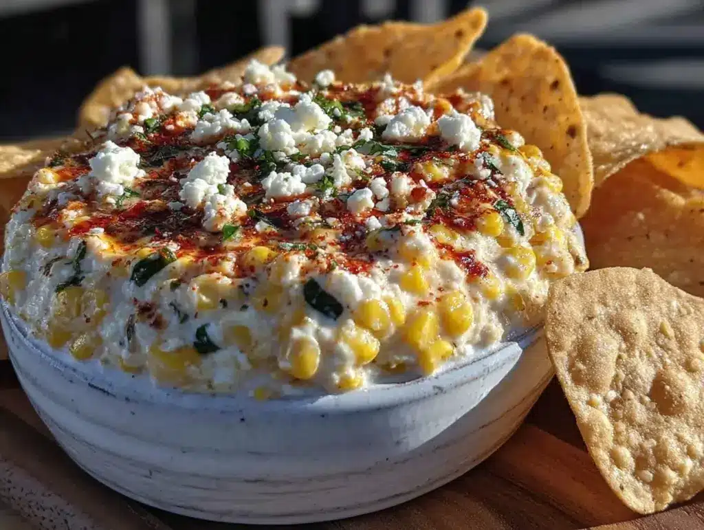 creamy street corn elote dip - featured image