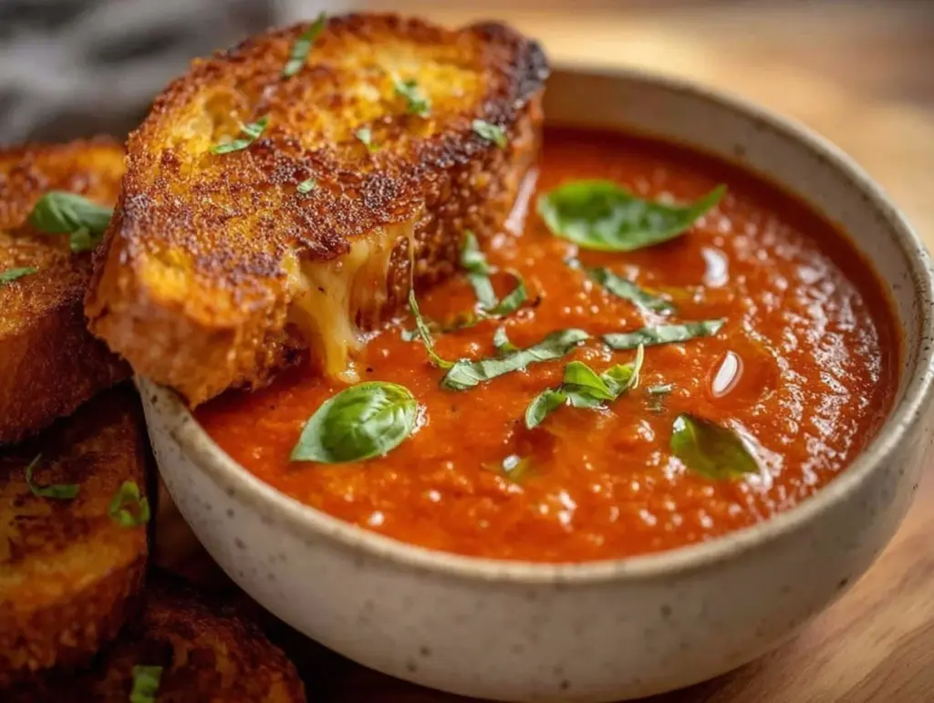 creamy tomato basil soup - featured image
