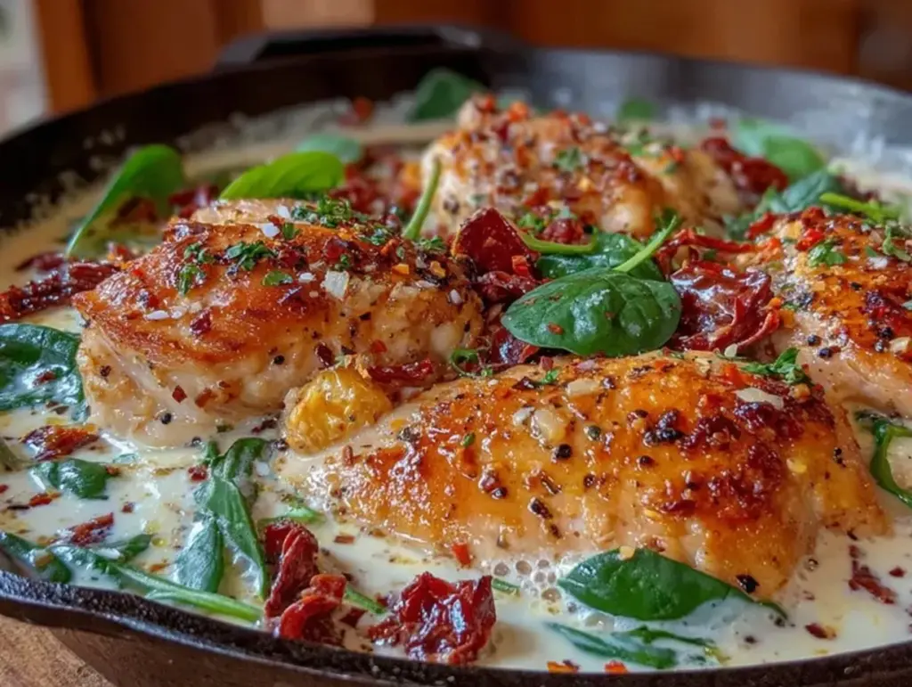 creamy tuscan garlic chicken skillet - featured image