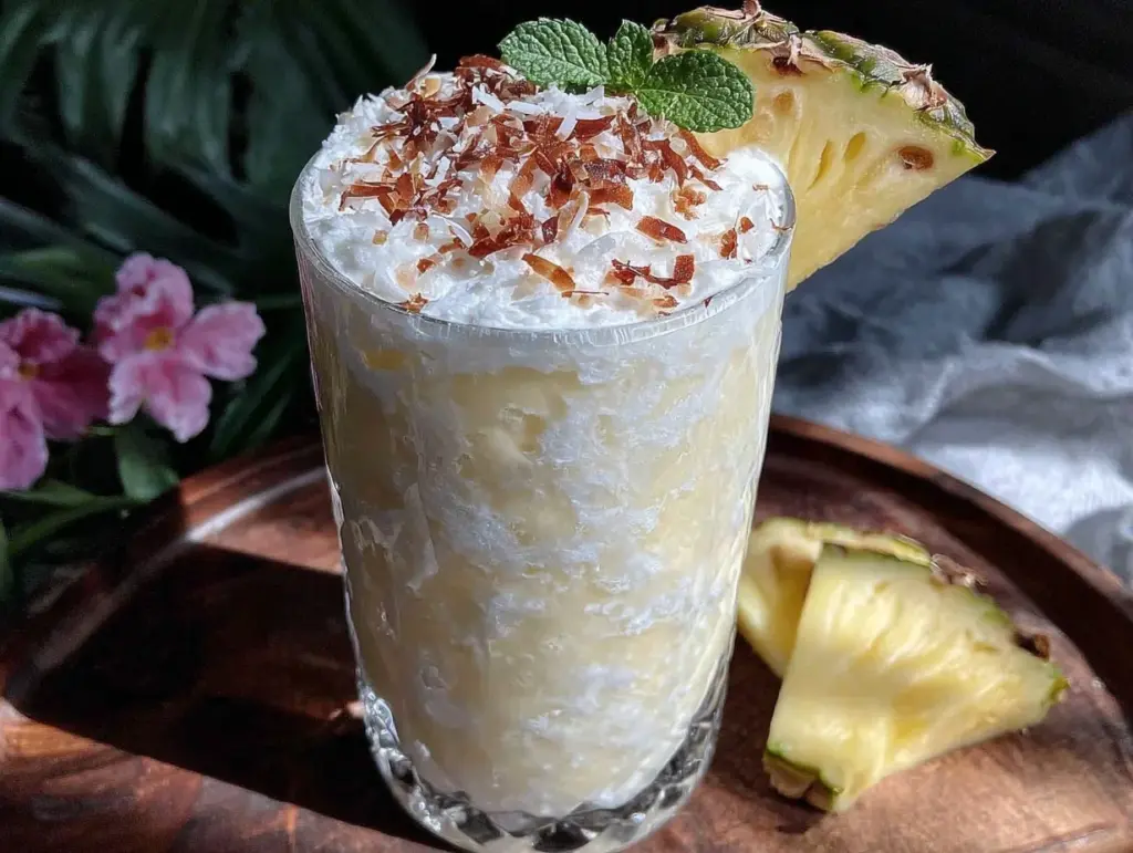 creamy virgin piña colada smoothie - featured image