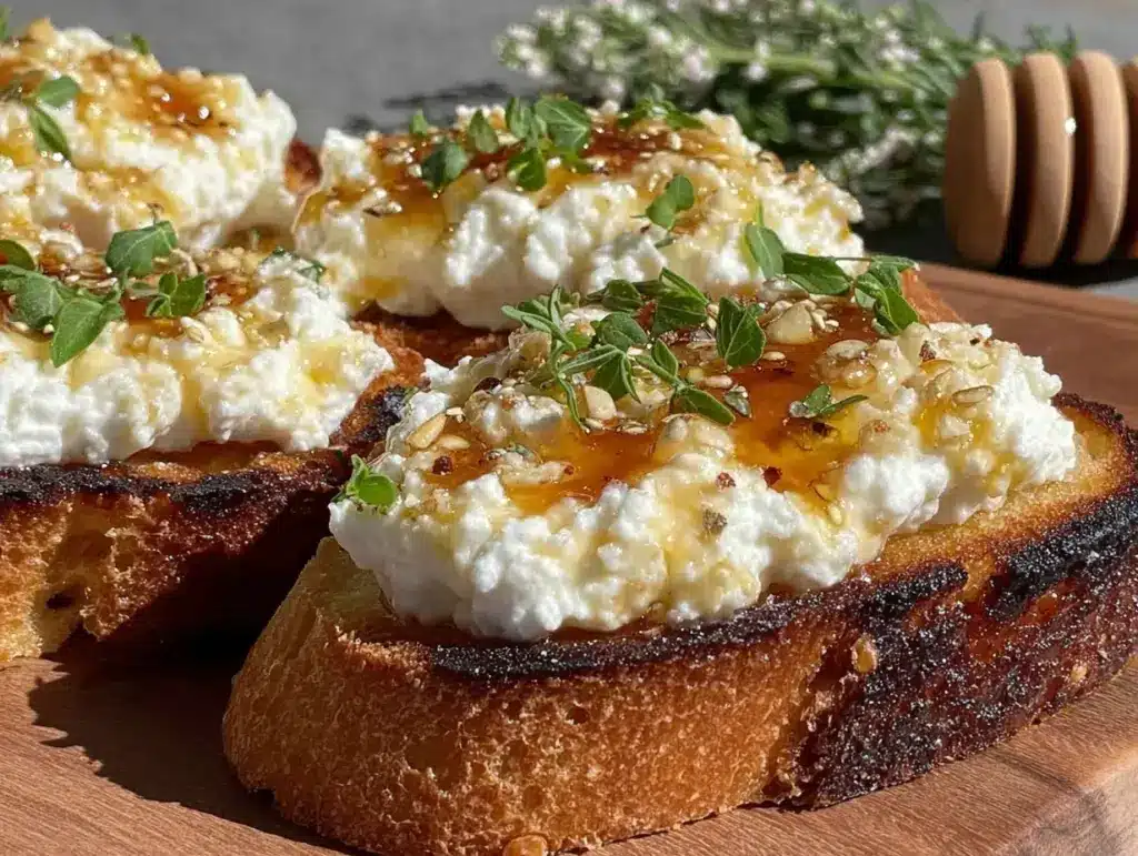 creamy whipped ricotta crostini - featured image