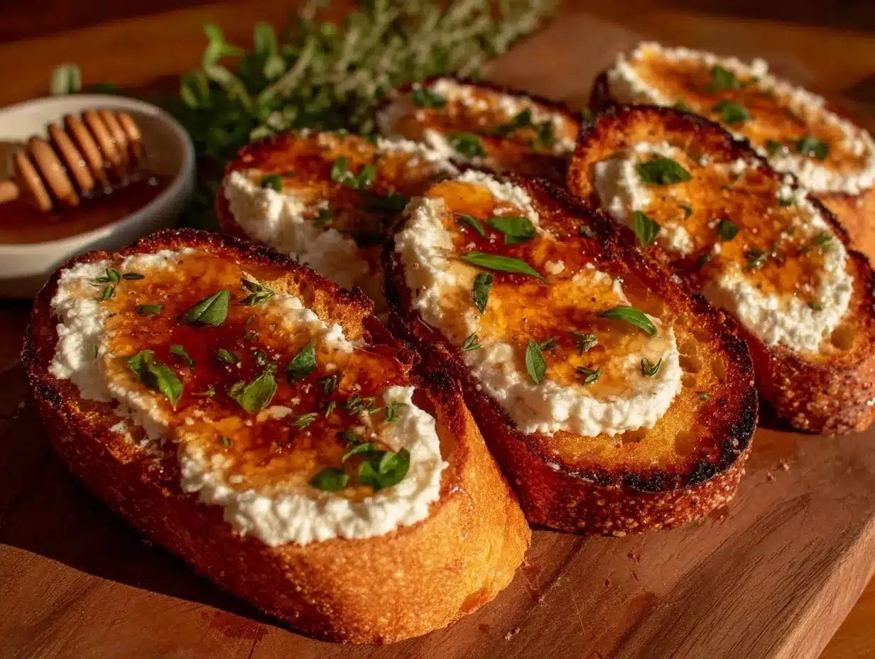 creamy whipped ricotta crostini preparation steps