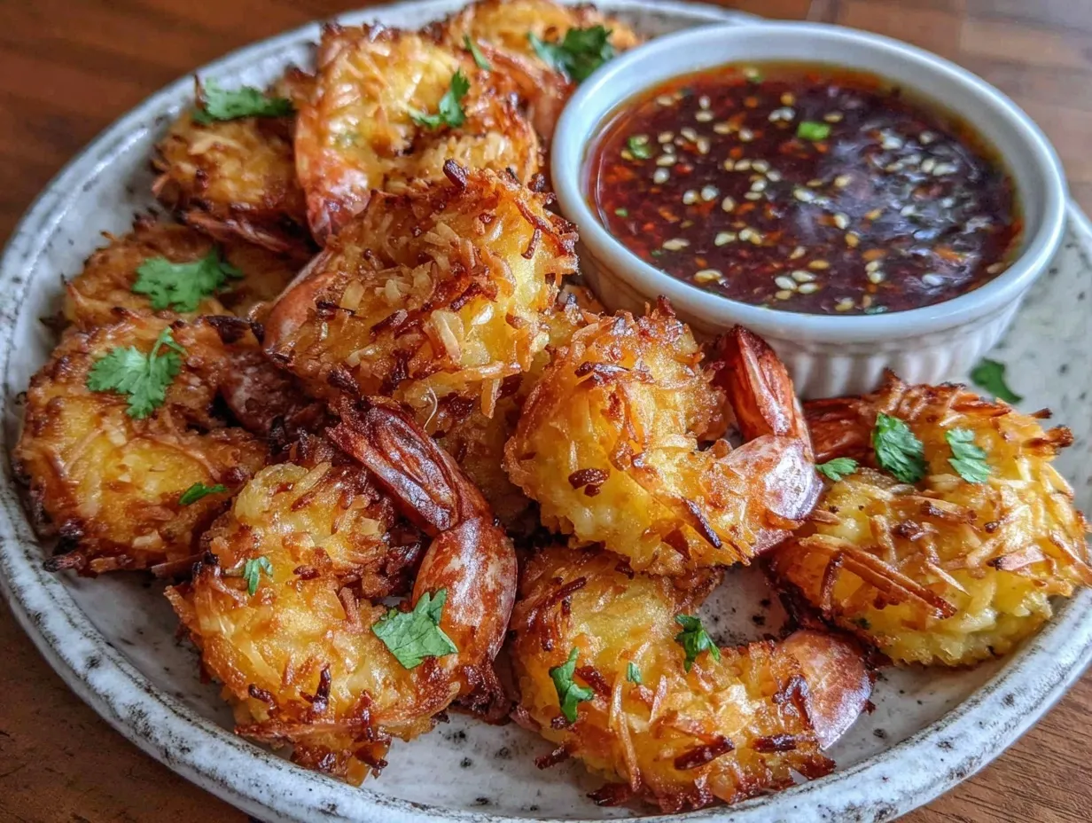 crispy air fryer coconut shrimp preparation steps