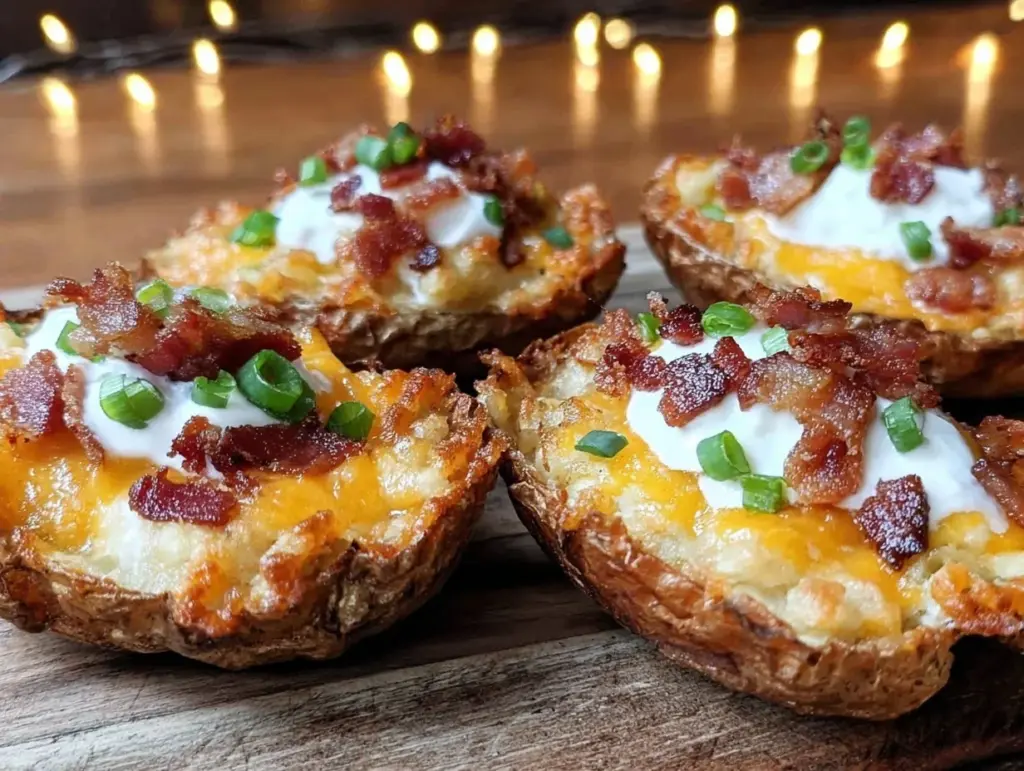 crispy air fryer loaded potato skins - featured image