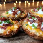 crispy air fryer loaded potato skins - featured image