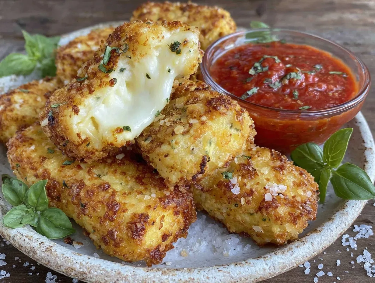 crispy air fryer mozzarella sticks preparation steps