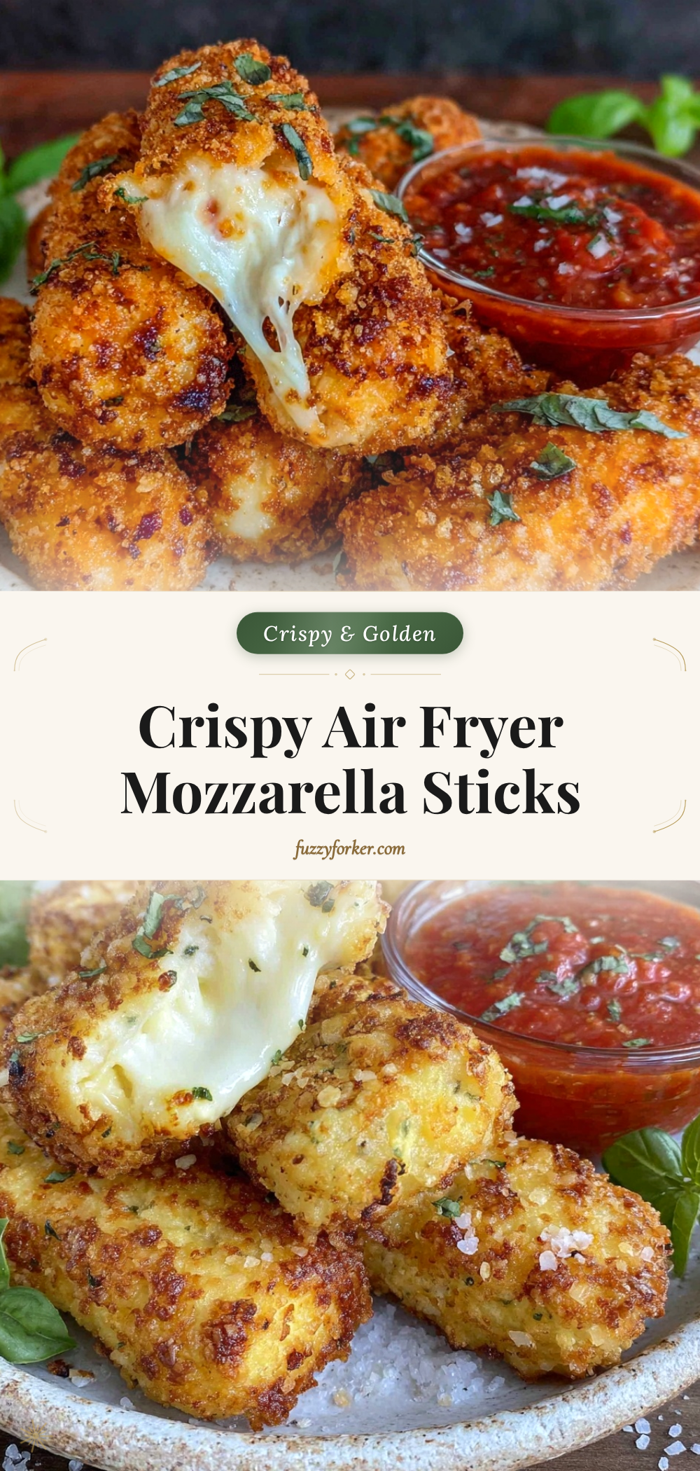 crispy air fryer mozzarella sticks recipe