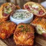 crispy air fryer reuben egg rolls - featured image