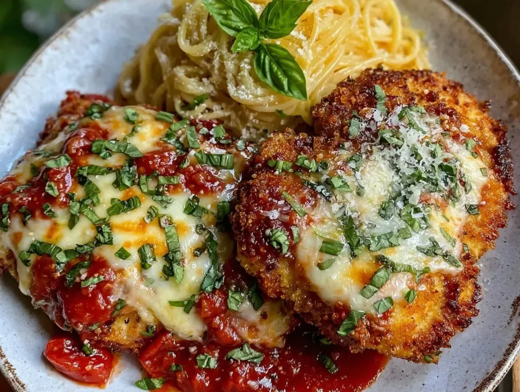 crispy baked chicken parmesan - featured image