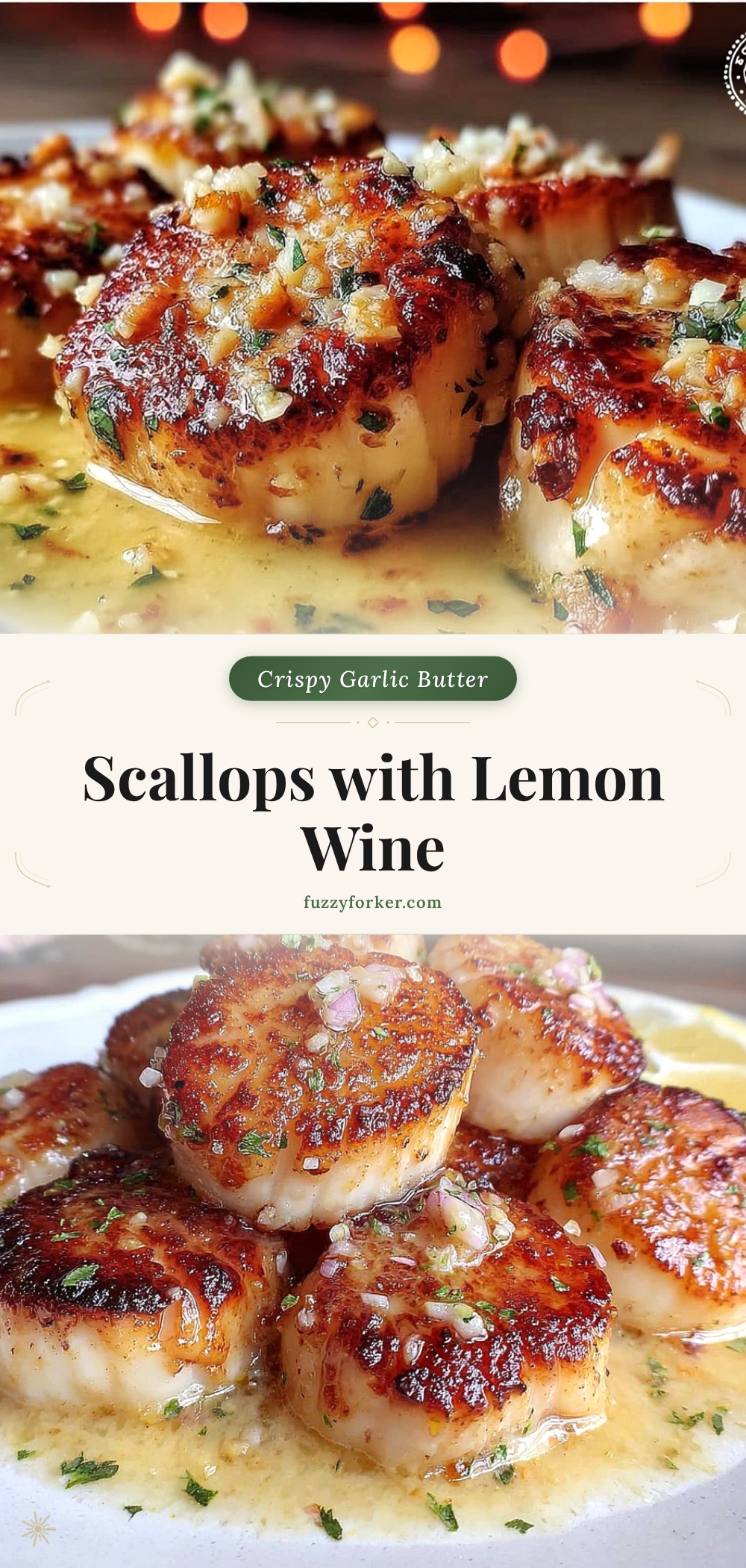 crispy garlic butter pan-seared scallops recipe