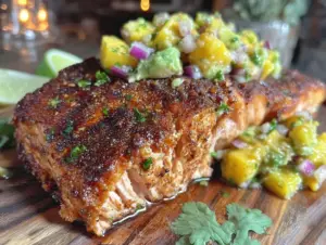 crispy sheet pan blackened salmon - featured image