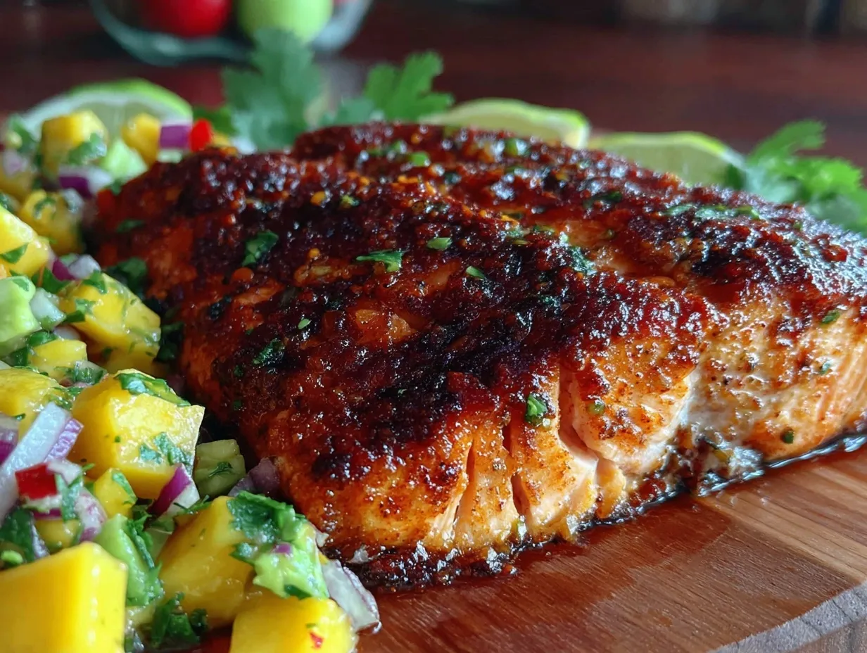 crispy sheet pan blackened salmon preparation steps