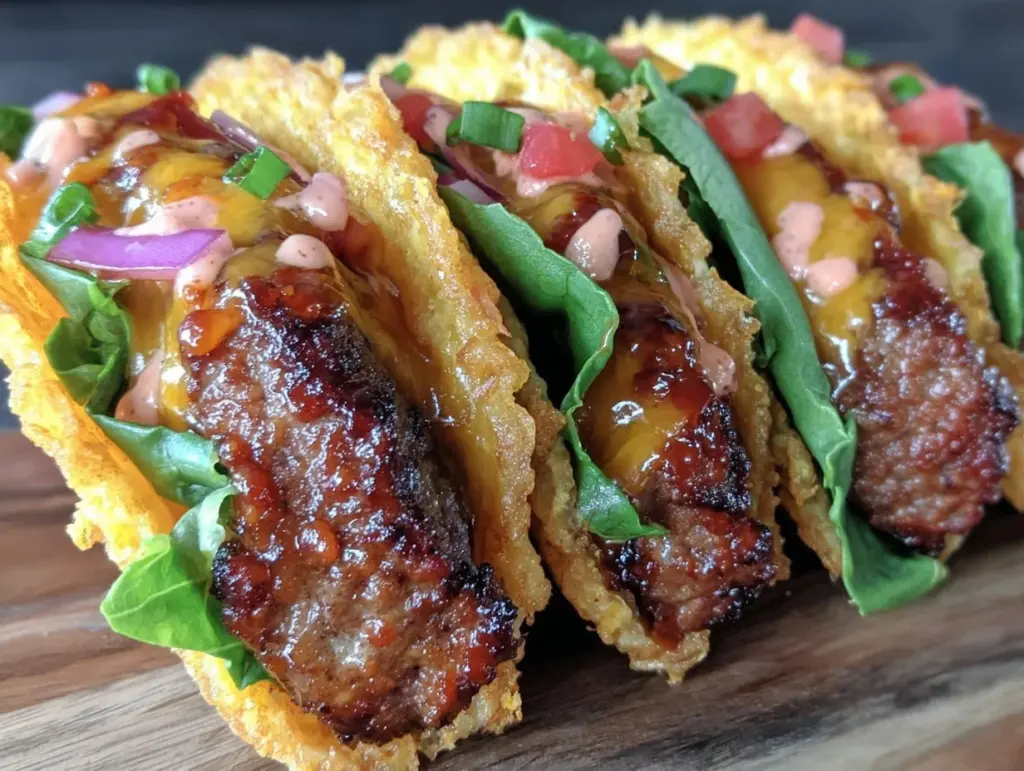 crispy smash burger tacos - featured image