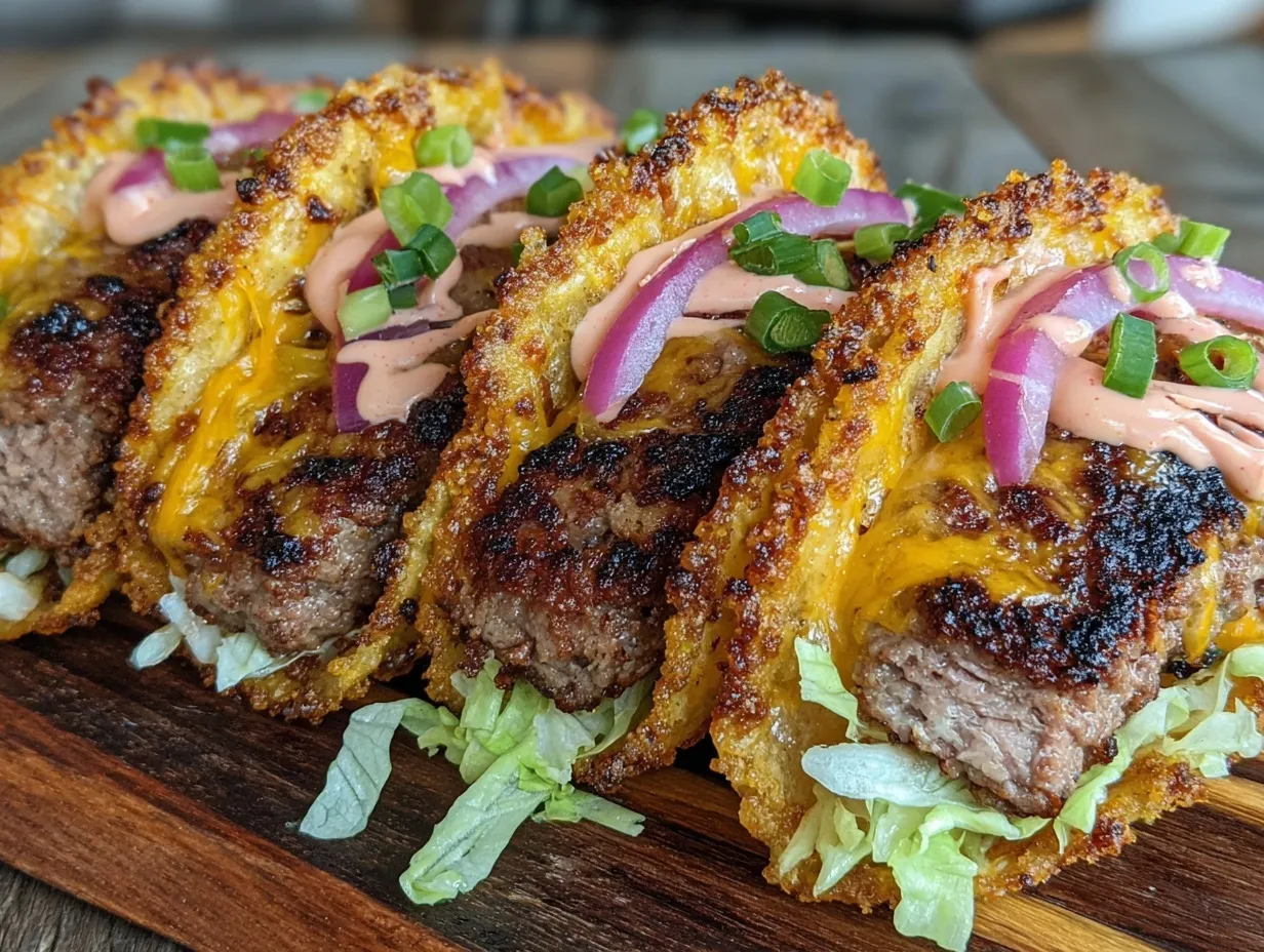 crispy smash burger tacos preparation steps