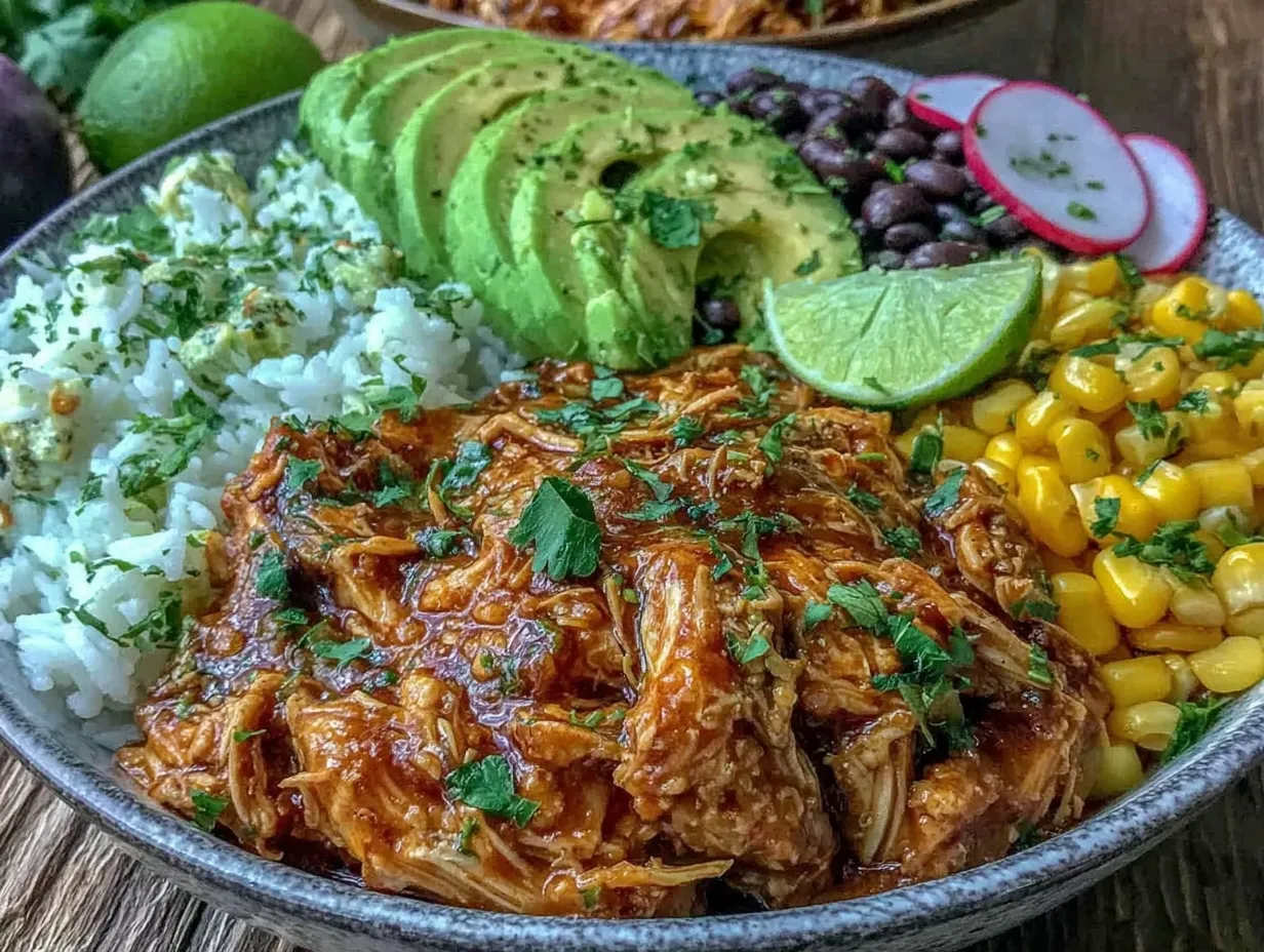 crockpot chicken taco bowls preparation steps