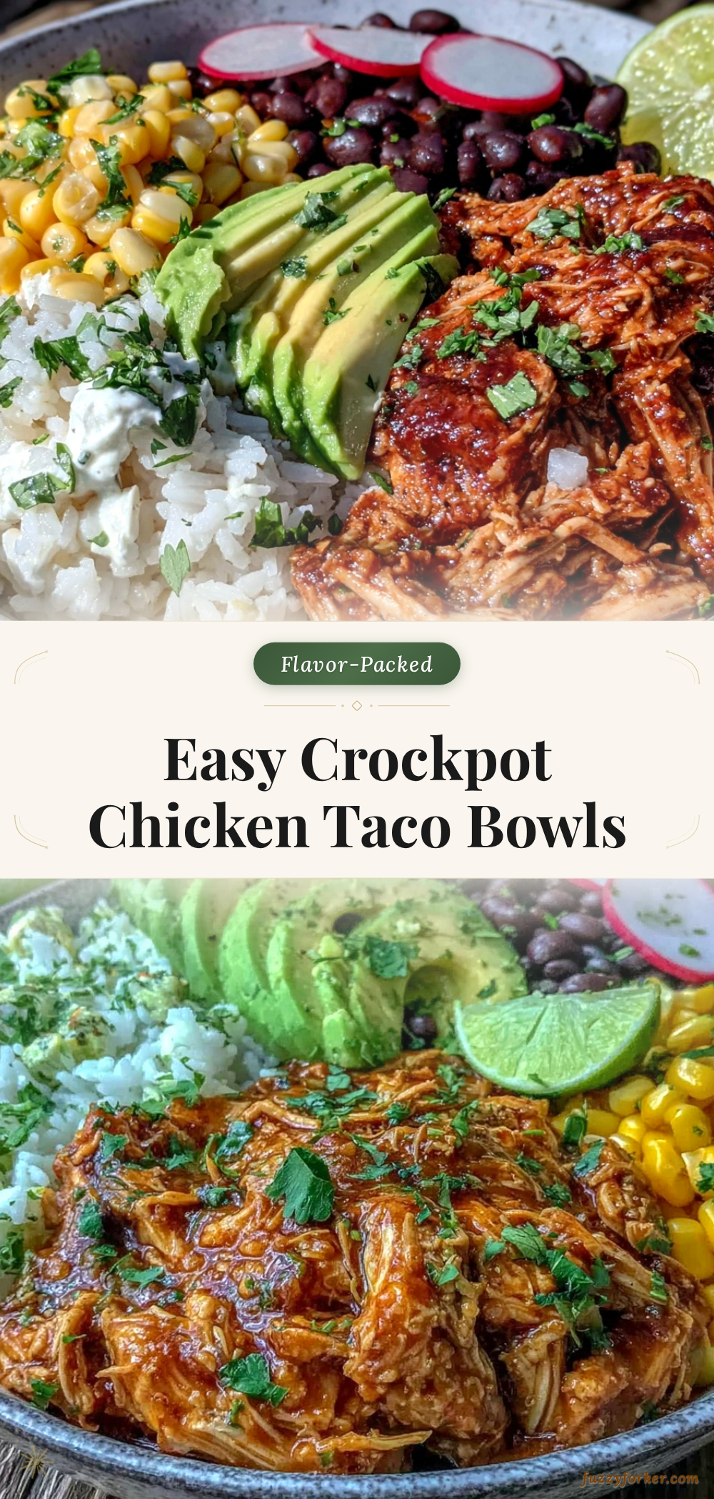 crockpot chicken taco bowls recipe