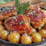 easy crispy honey mustard chicken thighs - featured image