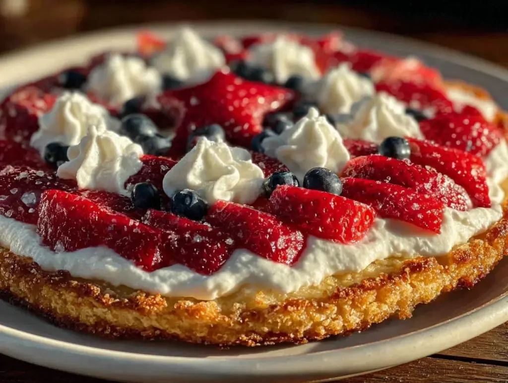 festive stars and stripes fruit pizza - featured image