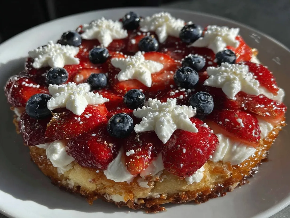 festive stars and stripes fruit pizza preparation steps