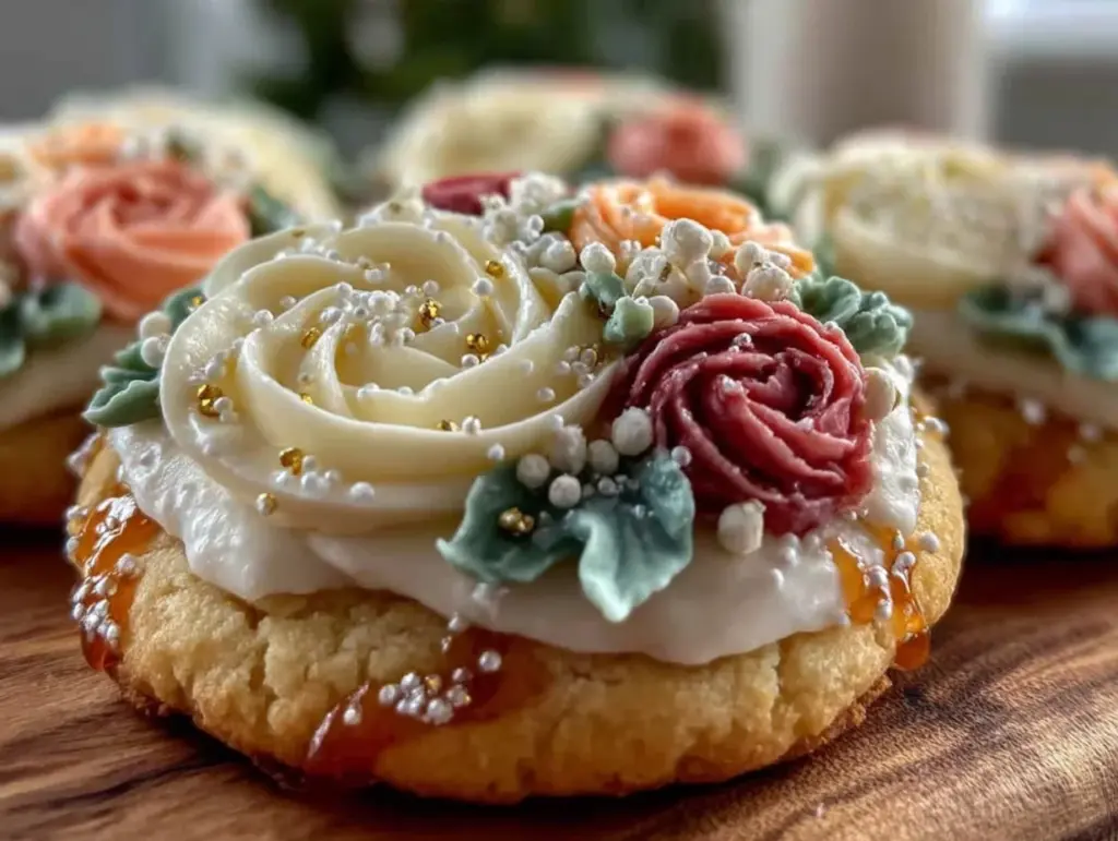 floral decorated sugar cookies - featured image