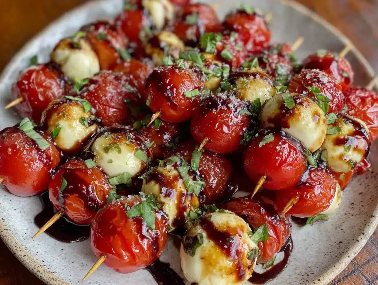 fresh caprese skewer appetizer preparation steps