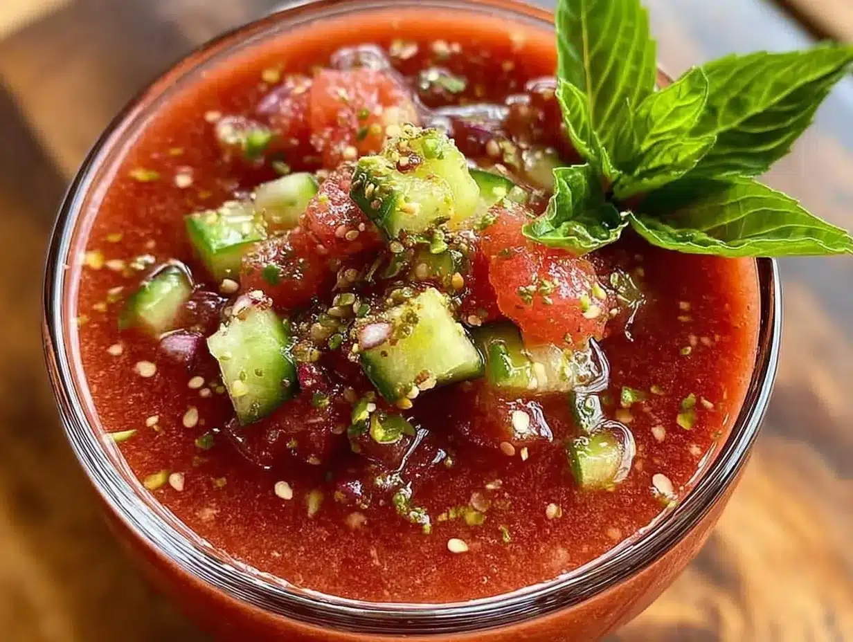 fresh chilled gazpacho soup preparation steps