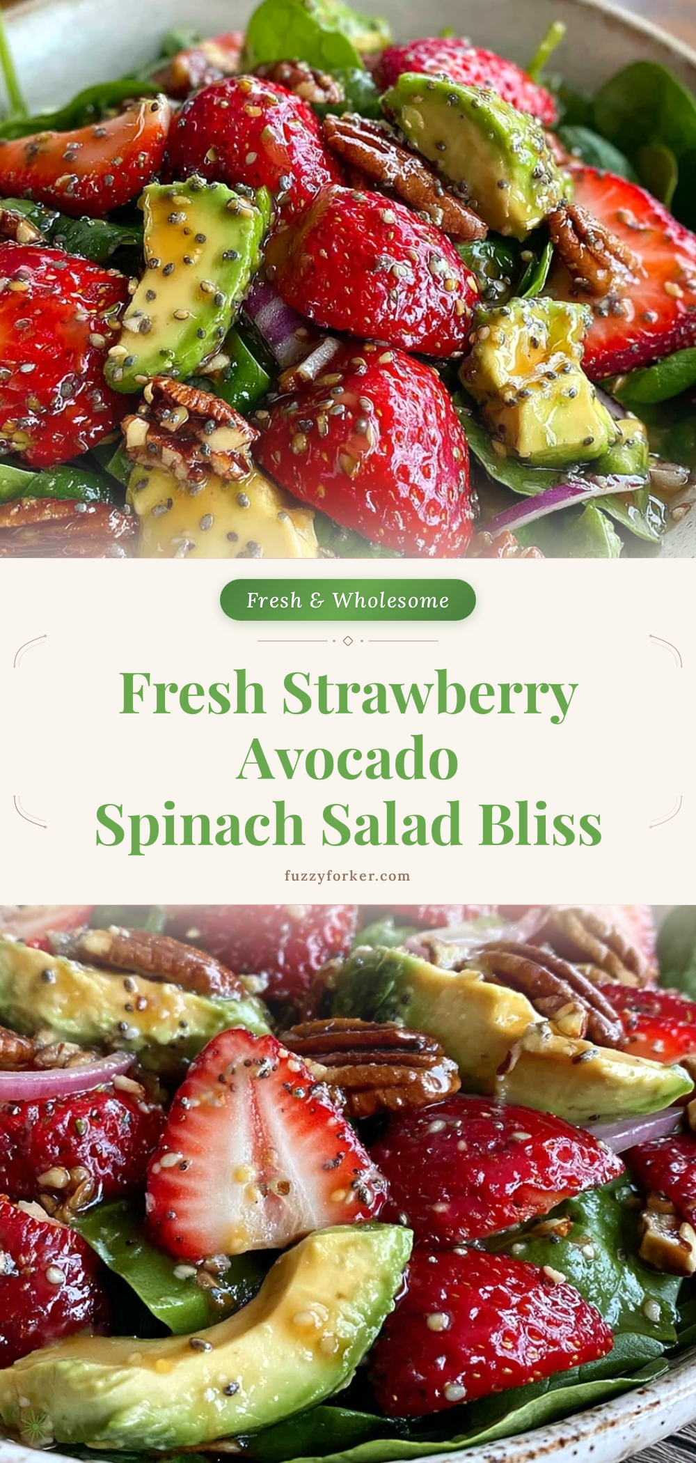 fresh strawberry avocado spinach salad recipe